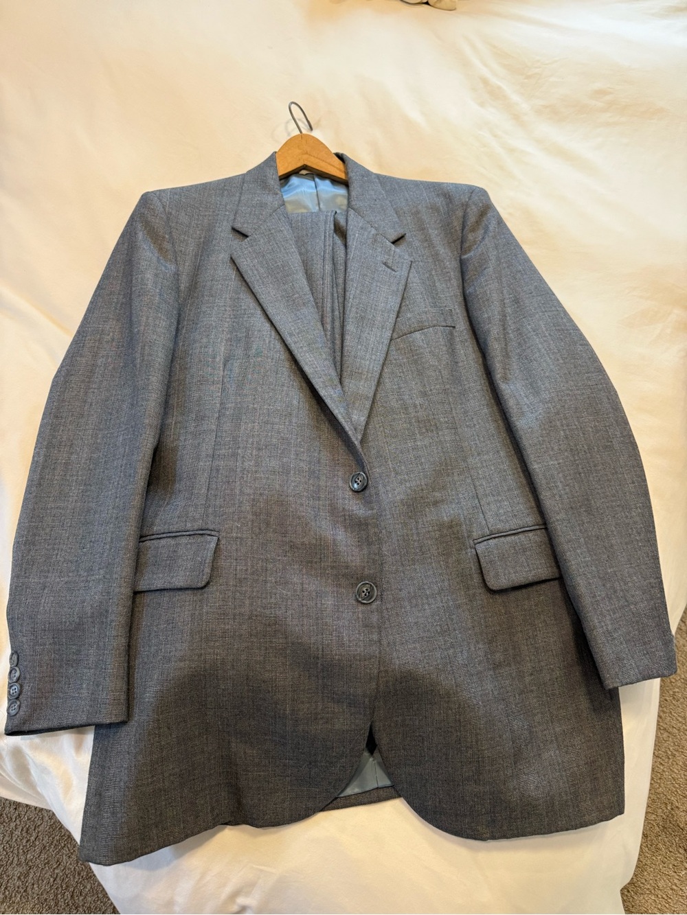 Men's Gray Two-Button Wool-Blend Blazer + pants